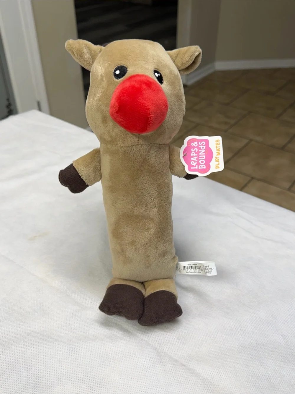 2 Leaps & Bounds Polar Pal Plush Moose Deer 12” Dog Toy